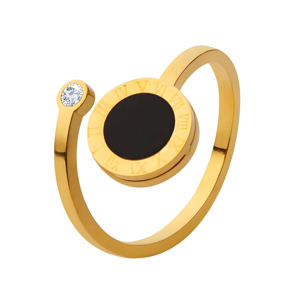 18K GOLD PLATED STAINLESS STEEL RING, INTENSITY